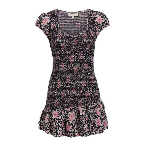 Last Chance! New LoveShackFancy Trevor Cotton Smock Floral Mini Dress L $345 - Picture 1 of 7